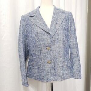 Escada silk linen tweed blazer jacket coat